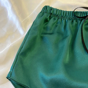 Lace-up Loose Simulation Silk Loungewear Shorts