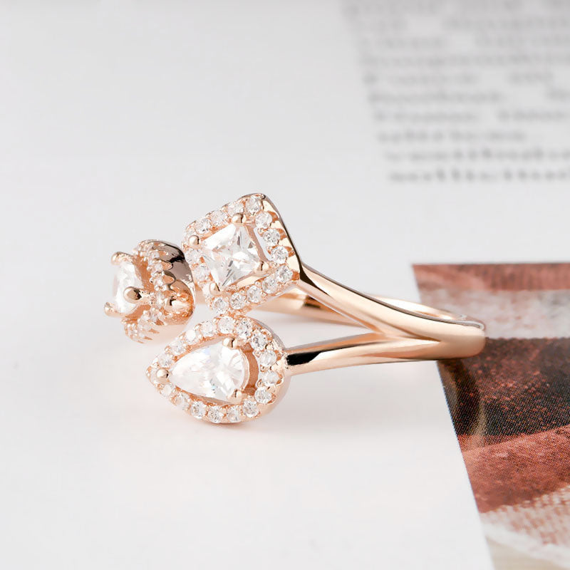 Rose gold ring in sterling silver