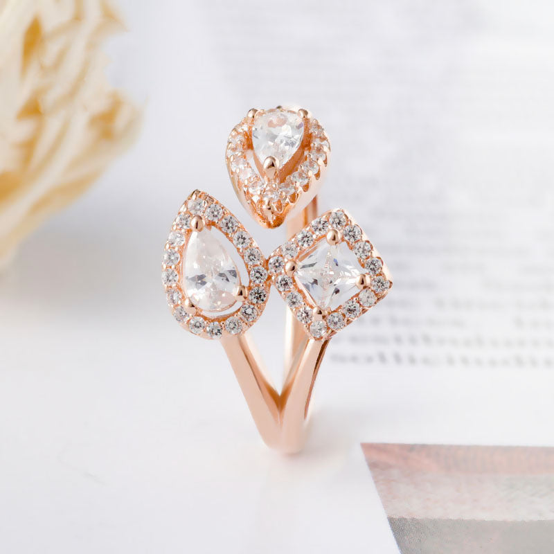 Rose gold ring in sterling silver