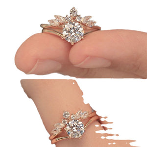 Sanjie Alloy Lady Couple Rings Simple Rose Gold Ring Set